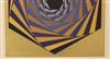 VICTOR VASARELY Blue and Orange Hexagon.